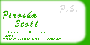 piroska stoll business card